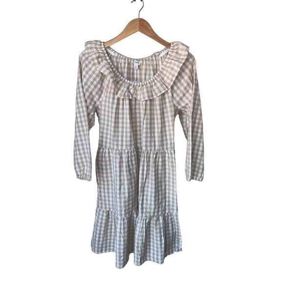J. Crew Seersucker ruffleneck Gingham mini dress - Picture 4 of 11